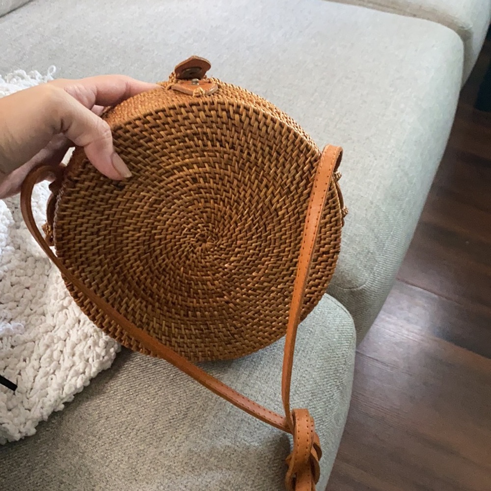 Woven Rattan Canteen Bag By Straw Studios Gem
